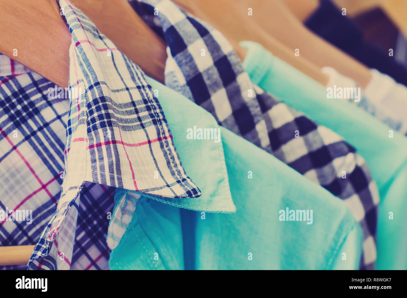 clothes hanger with a lot of dress Stock Photo