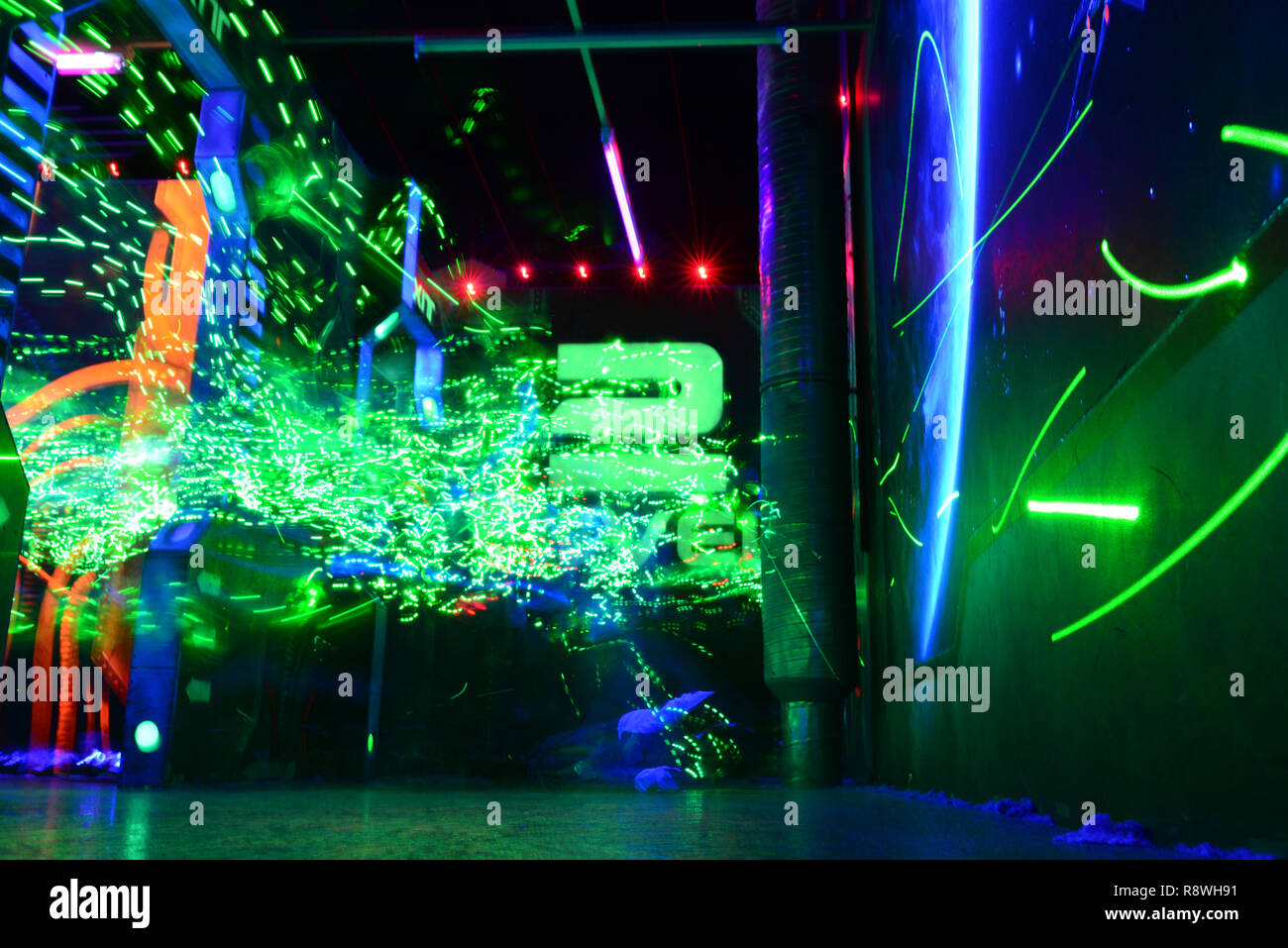 space ship interior science fiction abstract background Stock Photo
