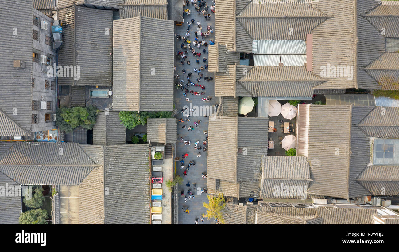 Kuanzhai Alley, Kuan Alley and Zhai Alley, Chengdu, Sichuan Province, China Stock Photo