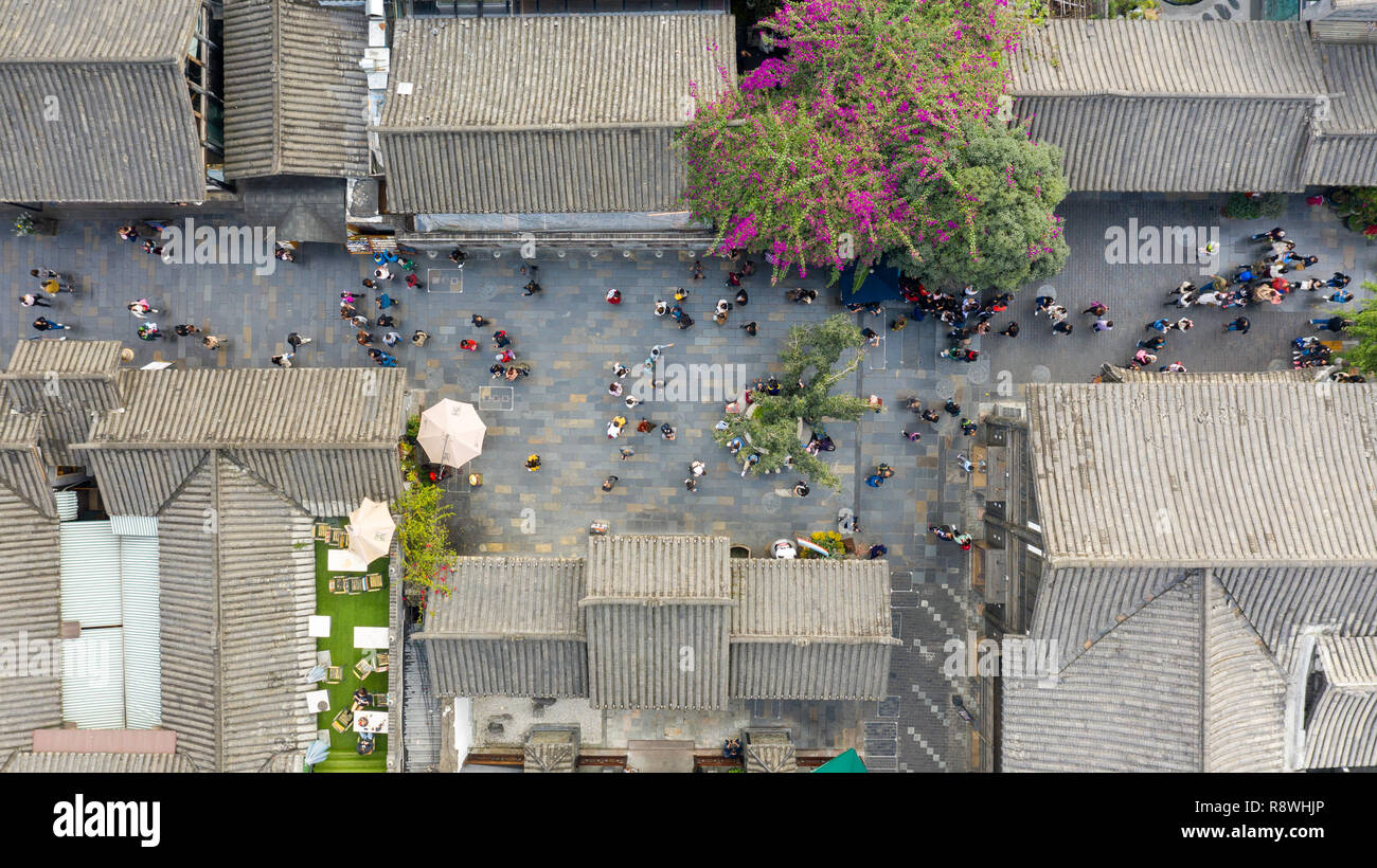 Kuanzhai Alley, Kuan Alley and Zhai Alley, Chengdu, Sichuan Province, China Stock Photo