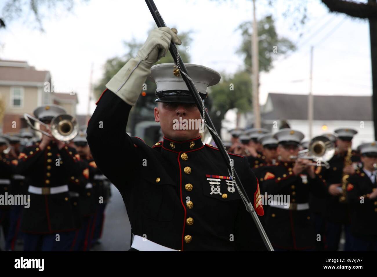 Sgt. Nathan Johnson performs his duties as the drum major for the 2nd