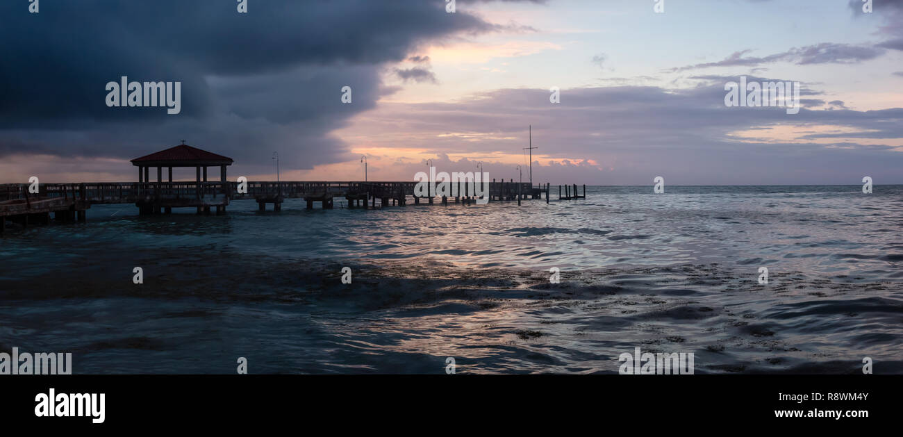 Panoramic seascape view of the Atlantic Ocean Coast during a dramatic ...