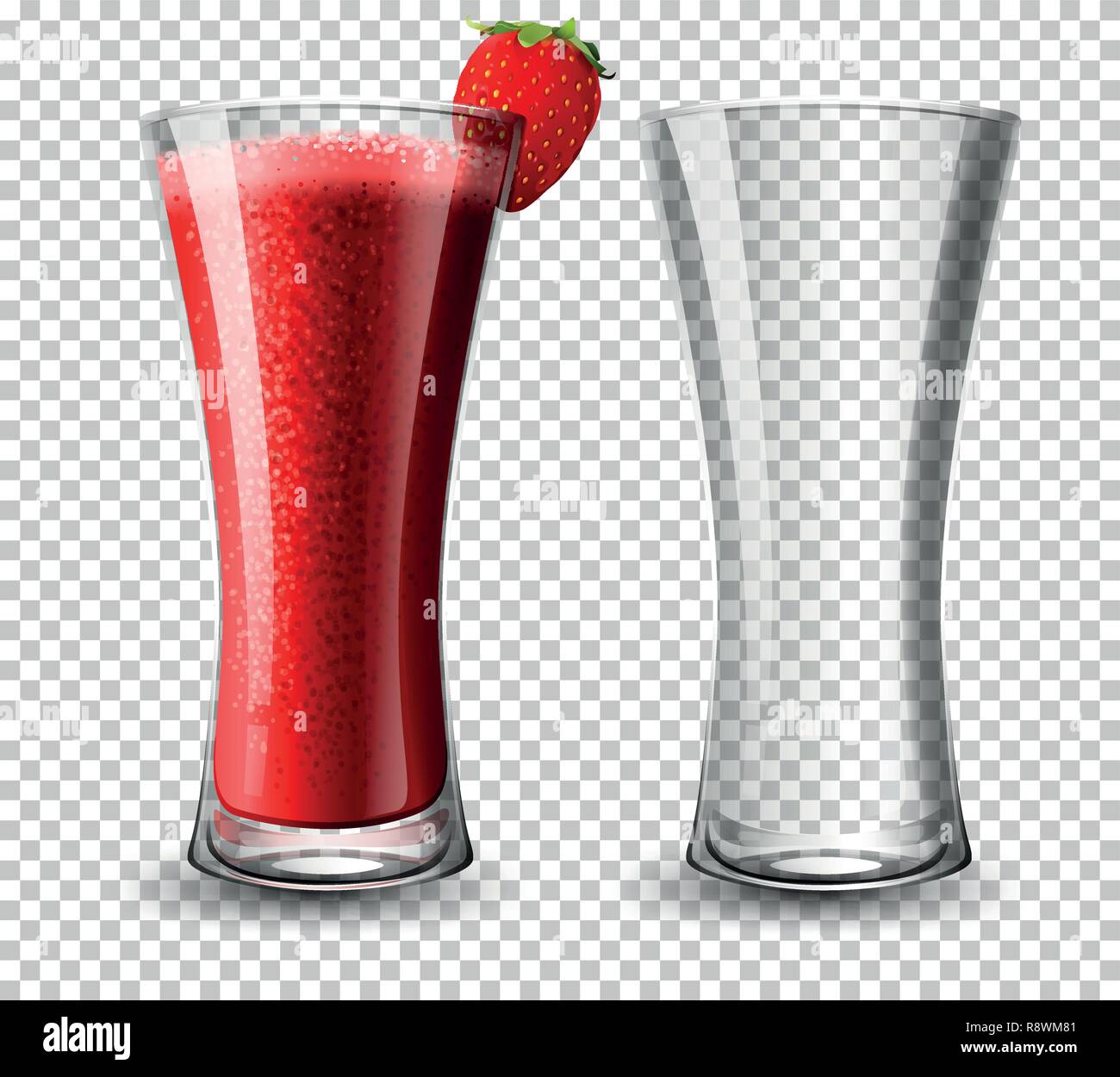 Set of strawberry cocktail glass illustration Stock Vector Image & Art ...