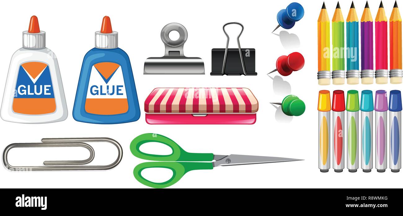 Set of stationary object illustration Stock Vector Image & Art Alamy