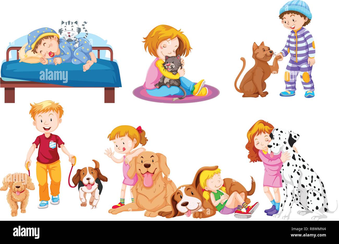 Group of pet lover illustration Stock Vector Image & Art - Alamy