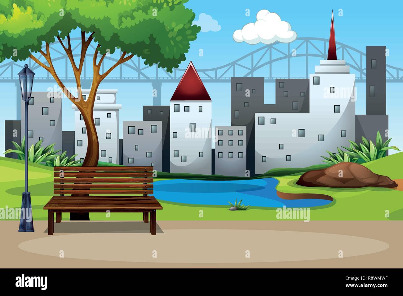An urban nature park illustration Stock Vector Image & Art - Alamy