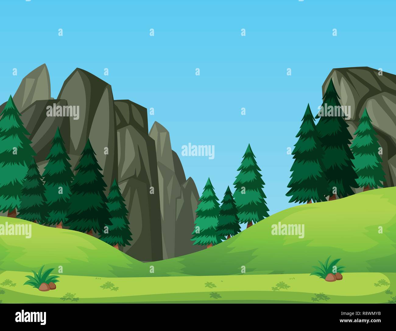 A nature green landscape illustration Stock Vector Image & Art - Alamy