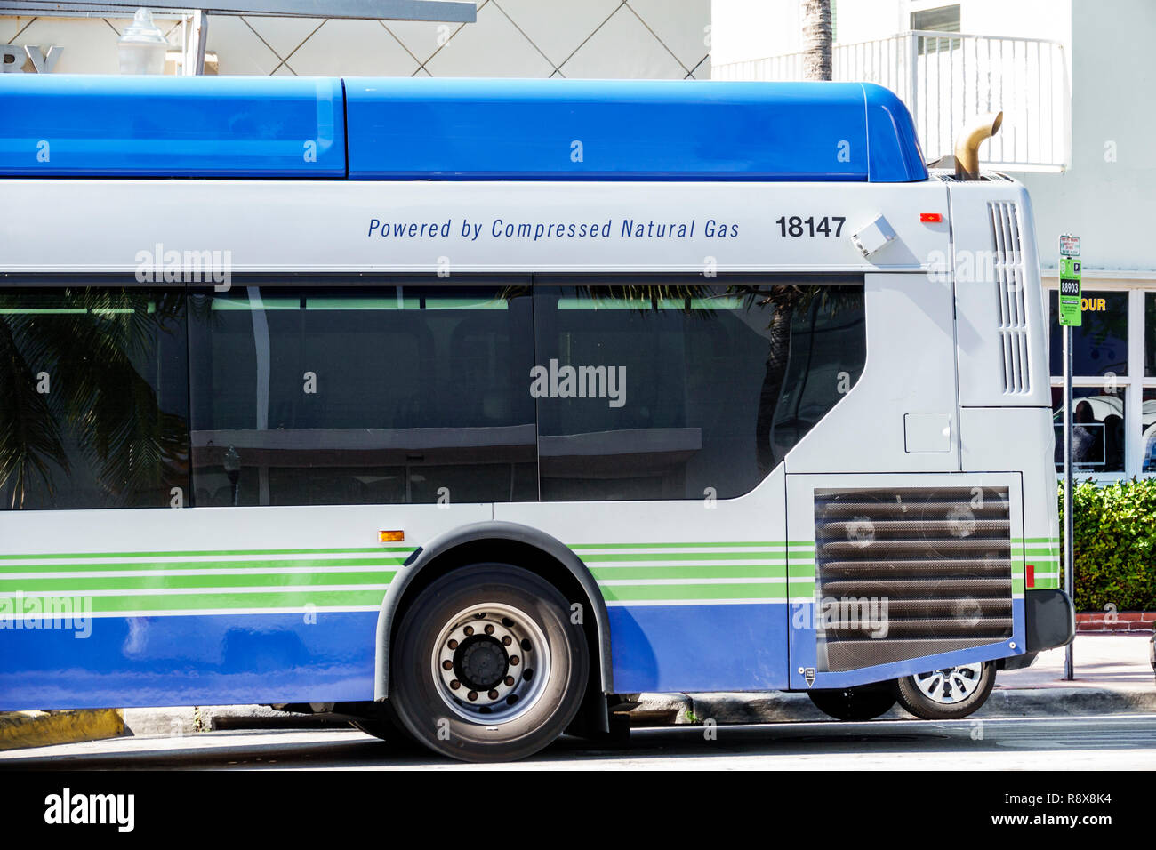 Florida, Miami Beach, Miami-Dade Metrobus, bus public transportation,  powered by compressed natural gas, sightseeing visitors travel traveling  tour to Stock Photo - Alamy
