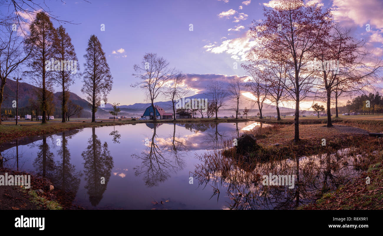 Beautiful Fuji San In Morning In Fumotoppara Camping Grounds With Reflection In Fujinomiya Shizuoka Japan Stock Photo Alamy