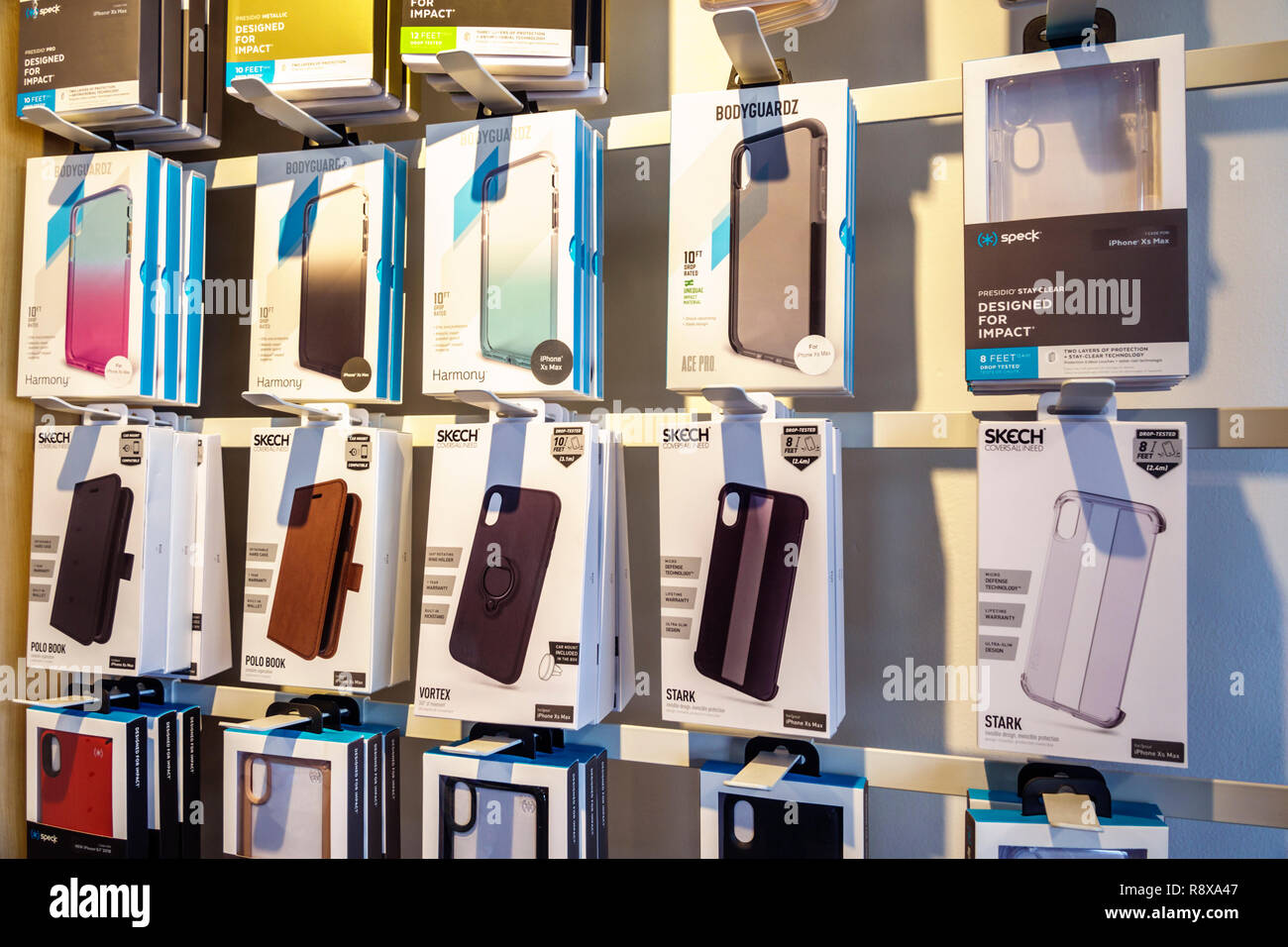 Miami Beach Florida,AT&T Store,inside interior,smartphone guards ...