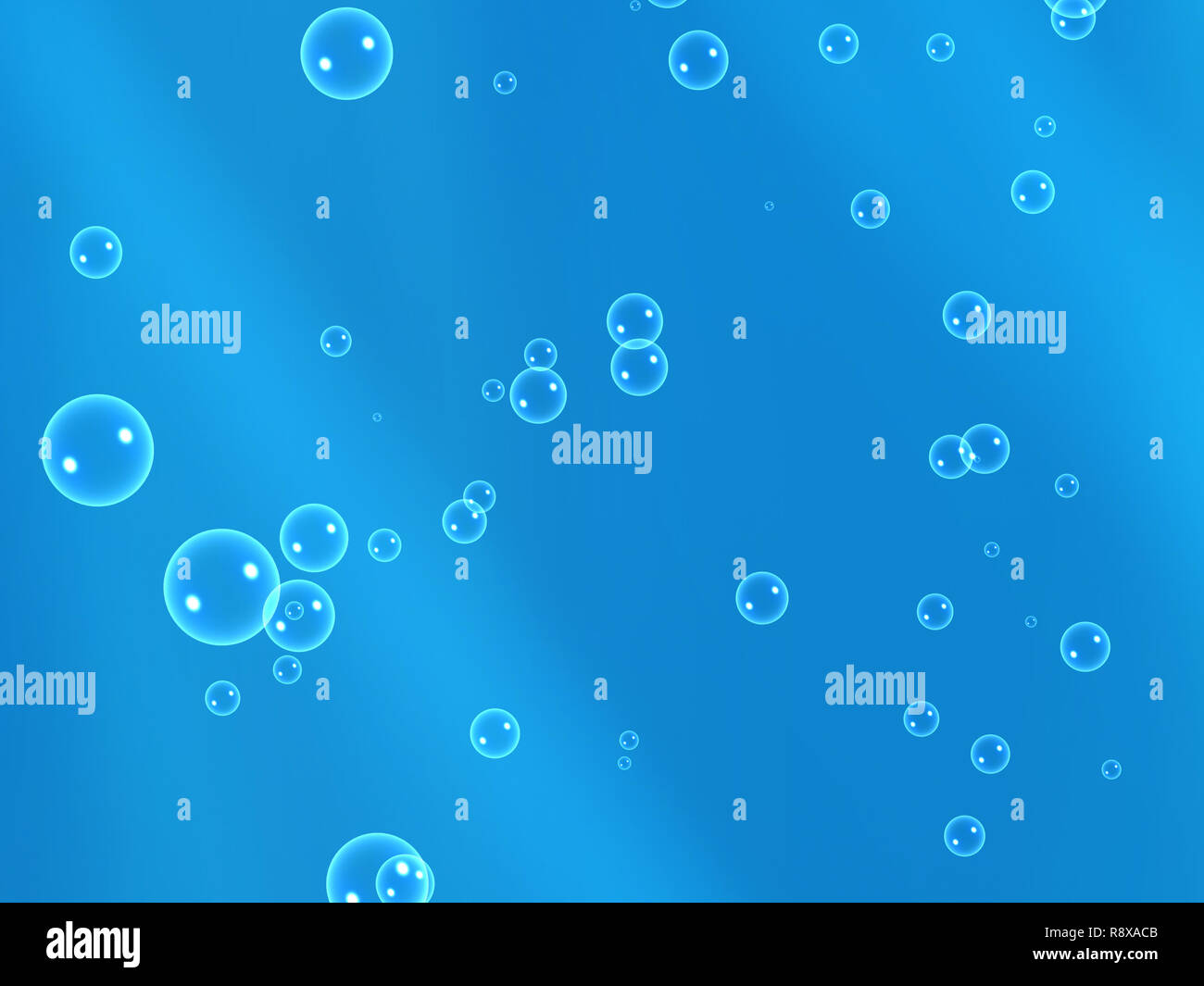 Abstract blue background with bubbles, floating upwards Stock Photo - Alamy