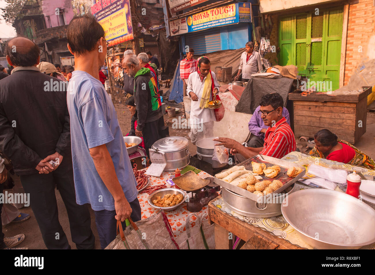 Street life,Chinese Street food,breakfast preparation,busy customers