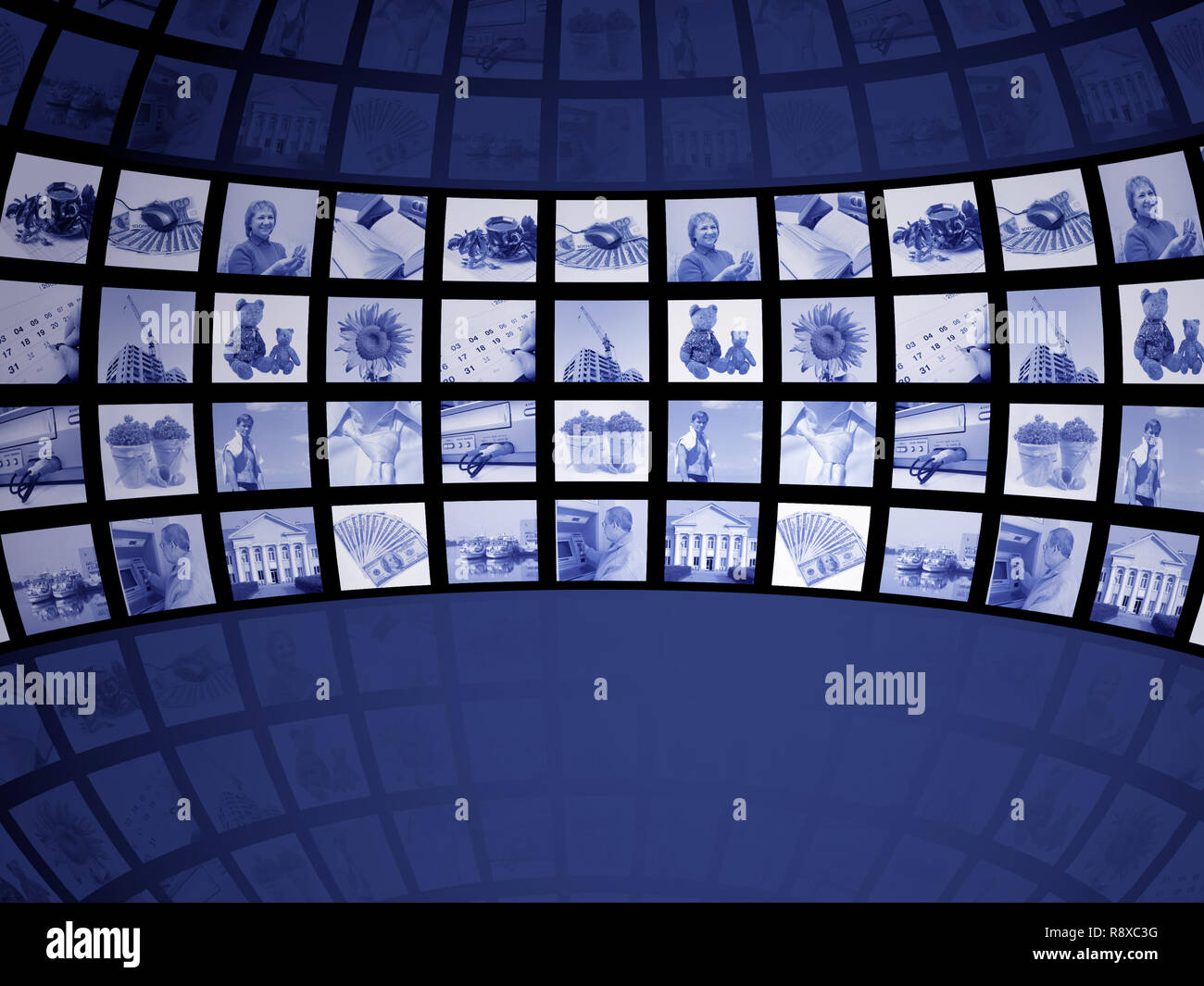 Background - 3d screen of blue color Stock Photo - Alamy