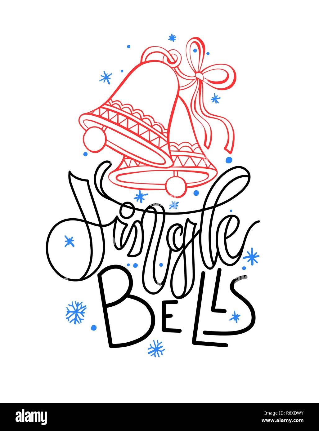 jingle bells holiday hand lettering poster, celebration design Stock Vector Image & Art Alamy