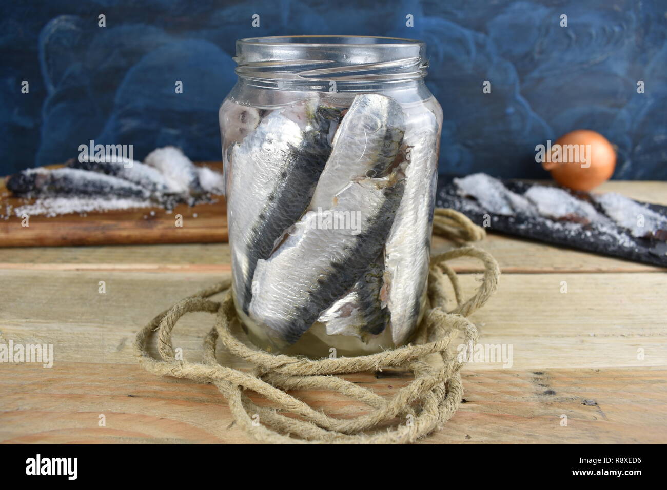 Fish in brine Stock Photo Alamy