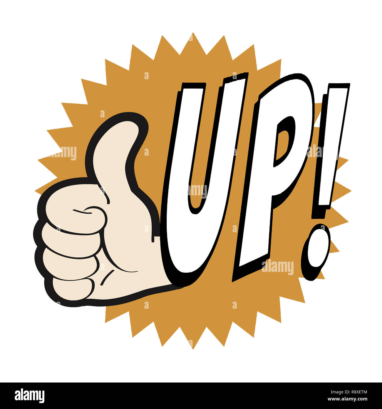 Thumb UP! Never Give UP! Stock Photo