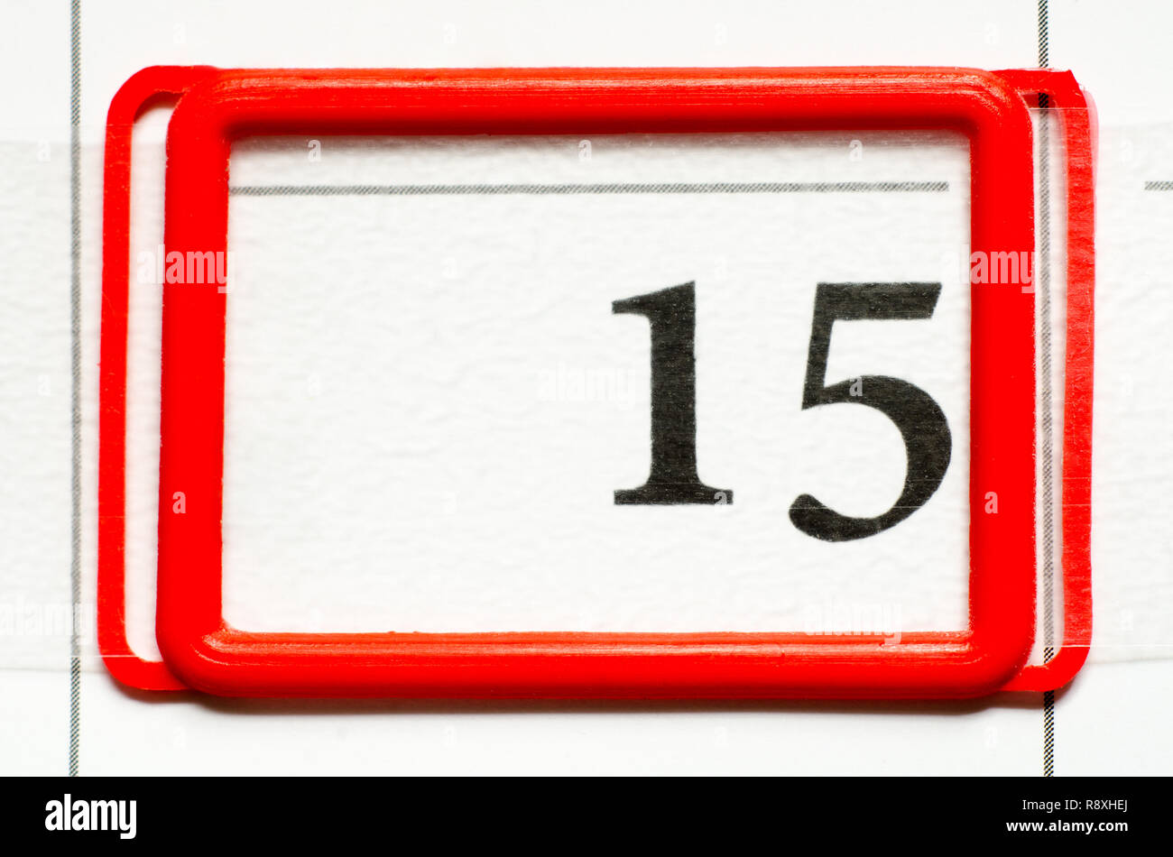calendar date with number fifteen Stock Photo