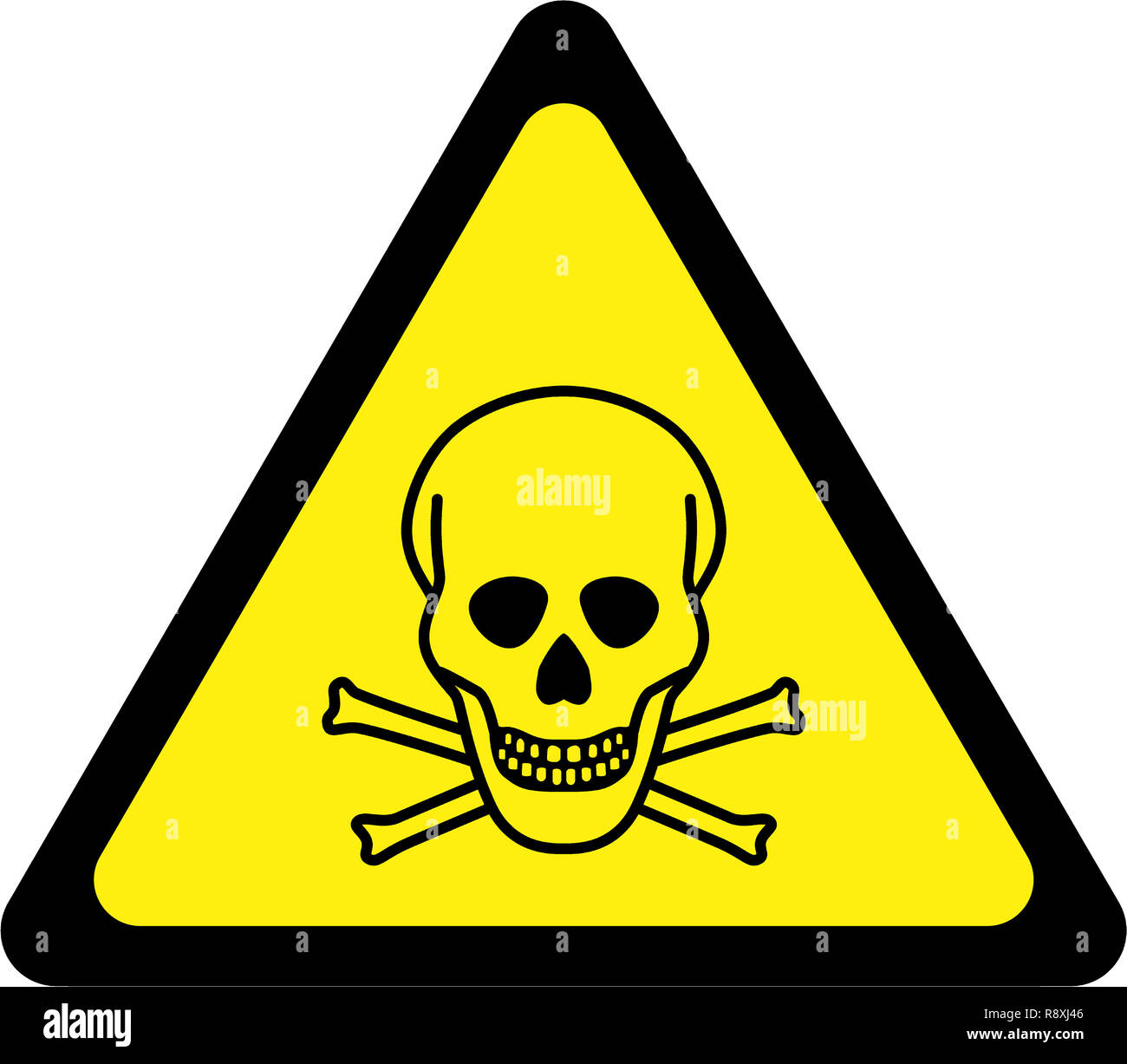 Warning sign with deadly danger symbol Stock Photo - Alamy