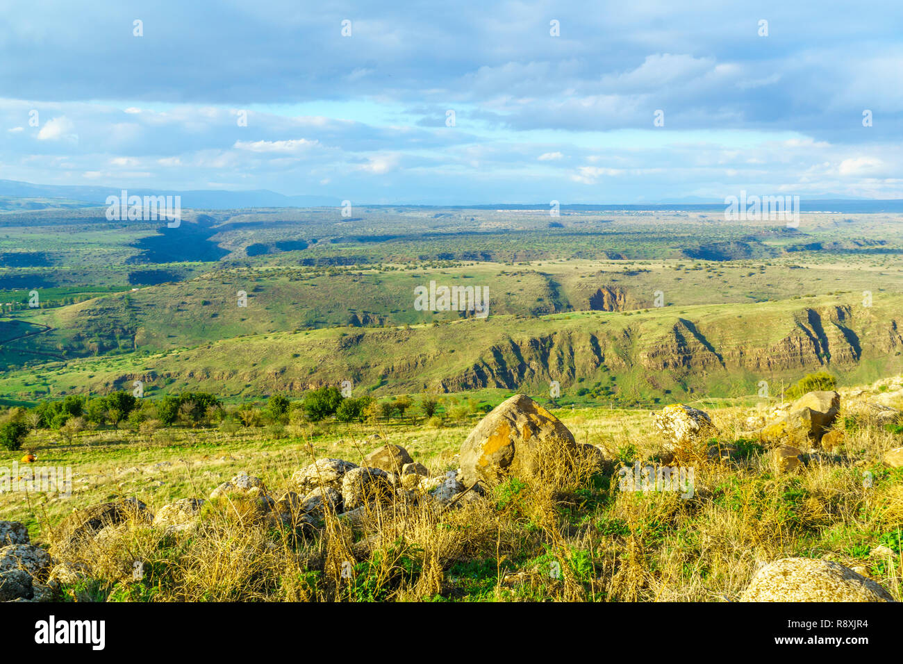 Landscape of the Jordan valley and the slopes of the Golan Heights,  Northern Israel Stock Photo - Alamy