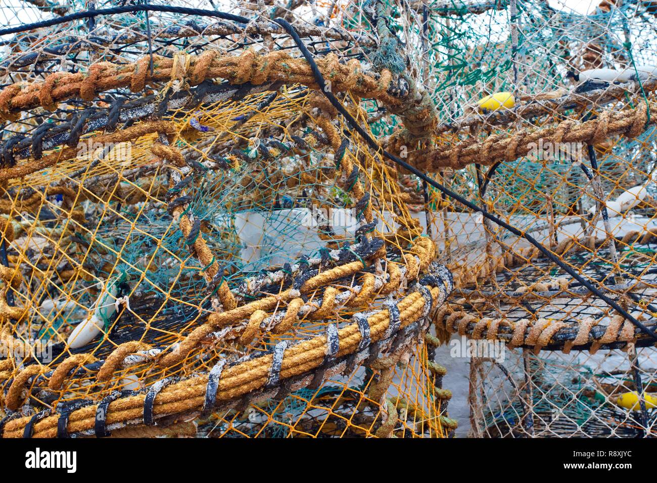 Lobster traps, Torquay, Devon, England Stock Photo Alamy