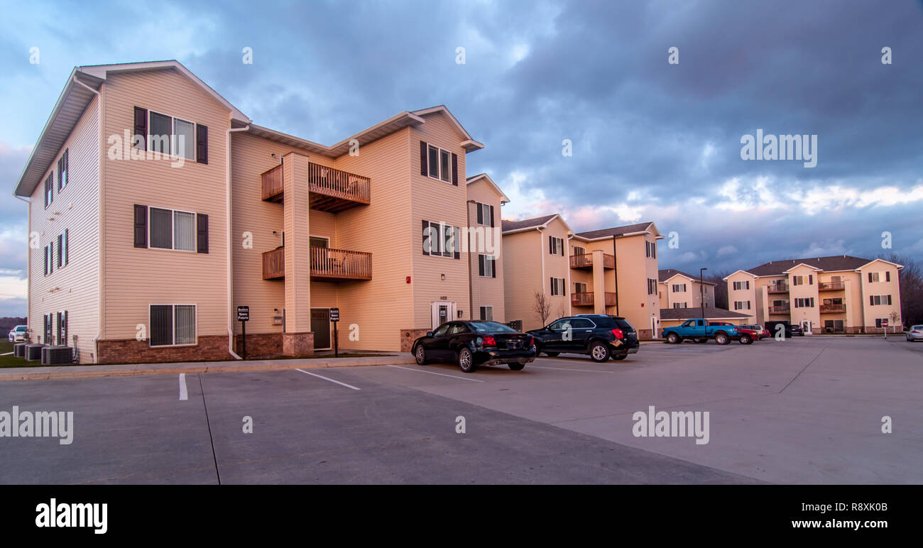 Apartment building photographed in Iowa Stock Photo Alamy
