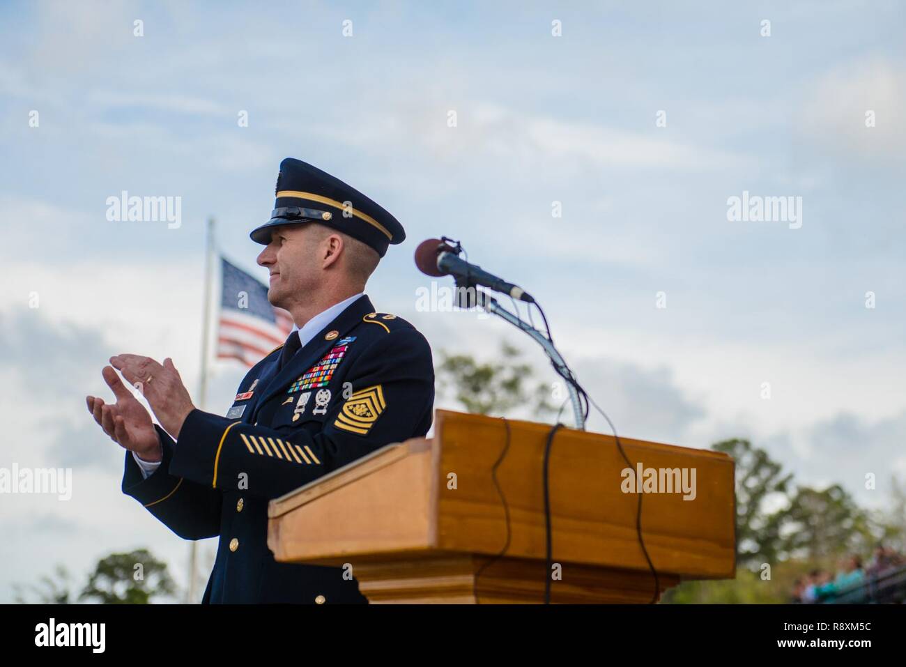(FORT BENNING, Ga.) – Sergeant Major of the Army A. Daniel Dailey gives ...