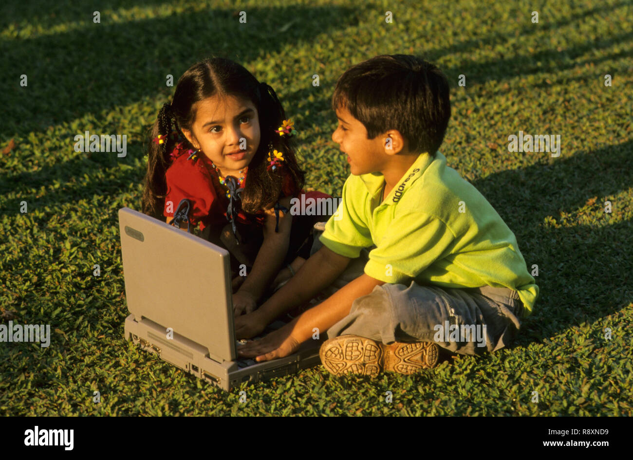 Children playing with laptop MR#273 Stock Photo