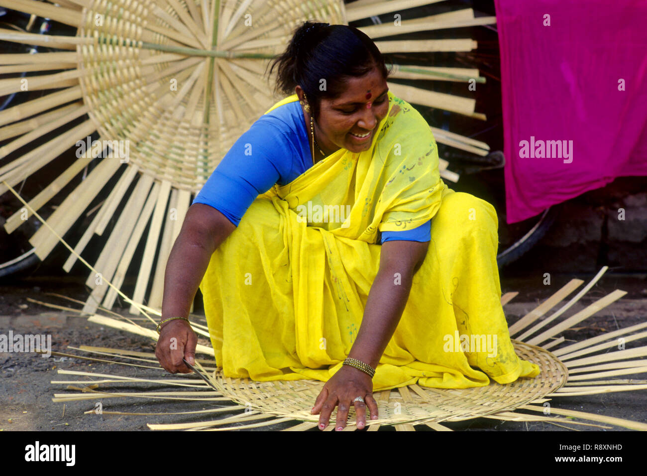 Basket Weaving, India Stock Photo Alamy