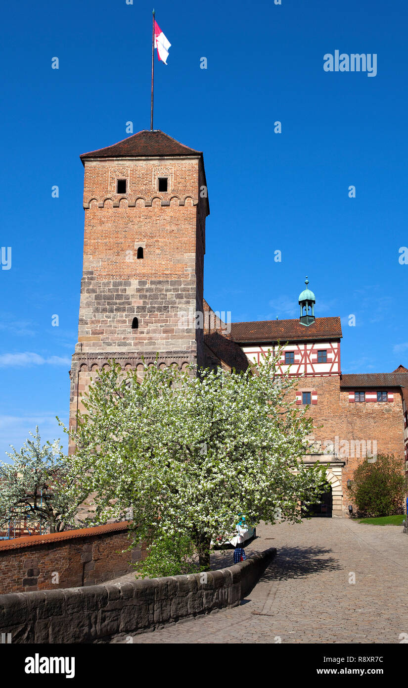Heiden tower, Imperial Castle, old town, Nuremberg, Franconia, Bavaria, Germany, Europe Stock Photo