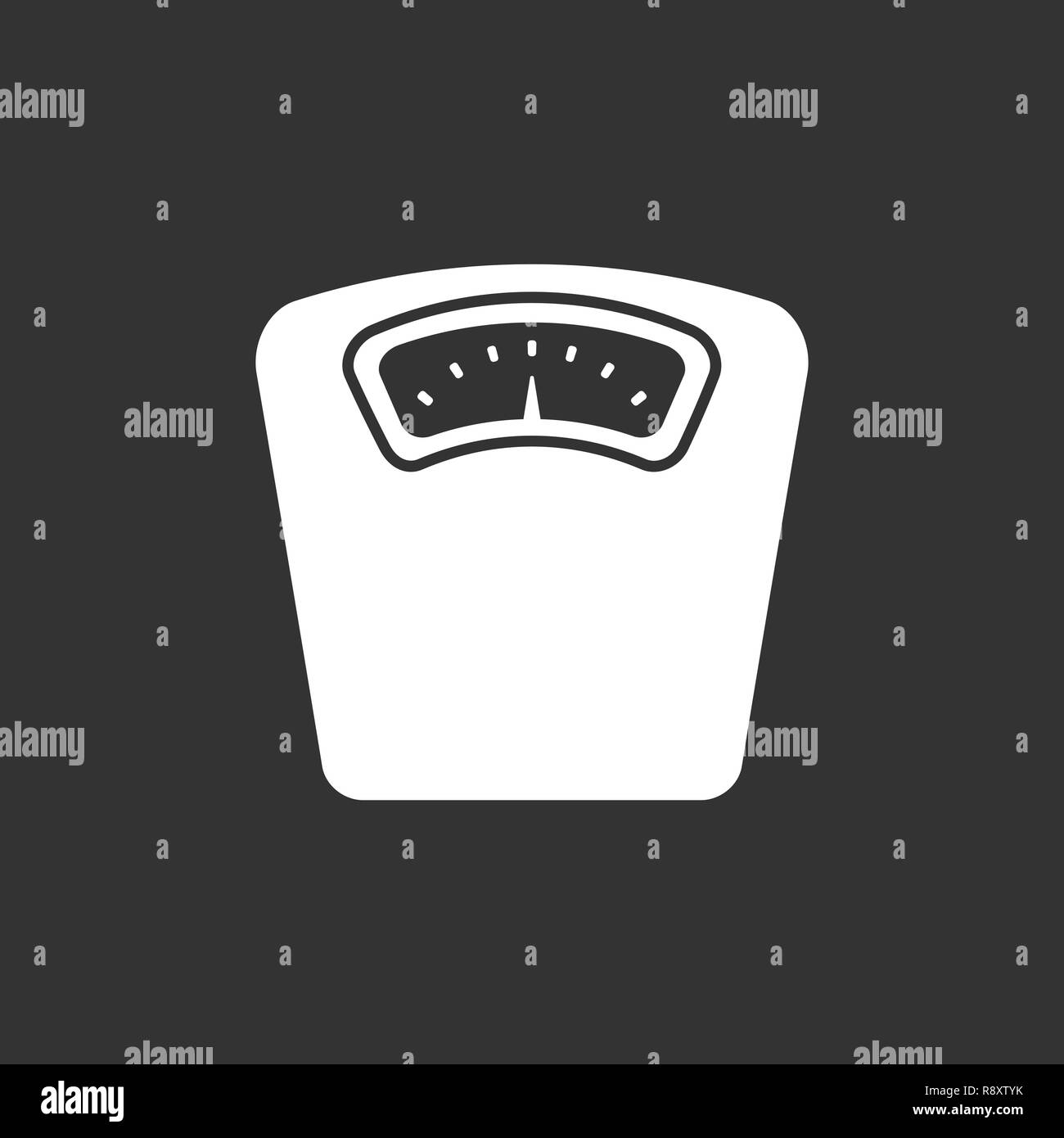 Bathroom scale icon on a black background. Vector Illustration Stock Vector