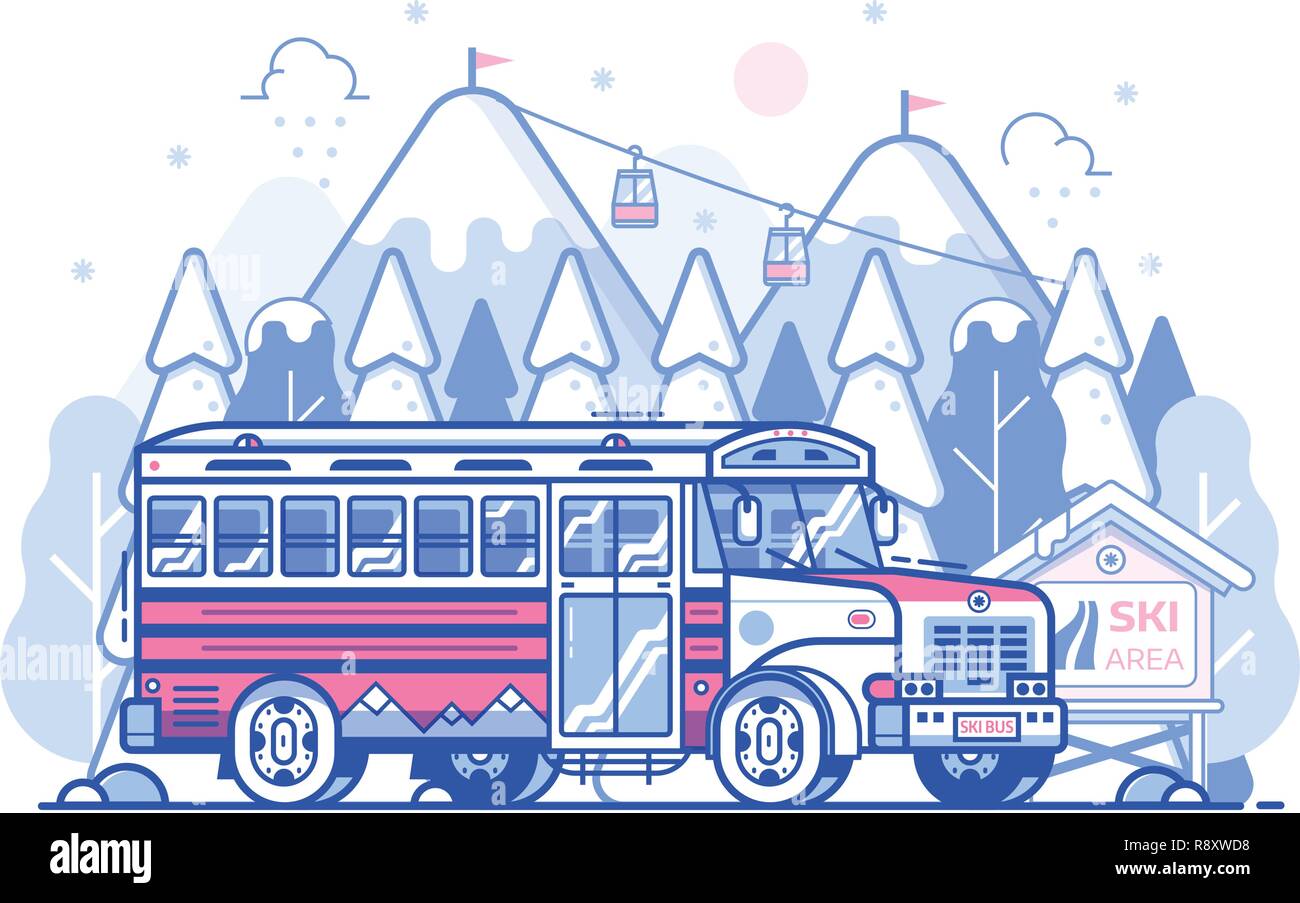 Mountain Ski Resort Shuttle Bus Stock Vector Image & Art - Alamy