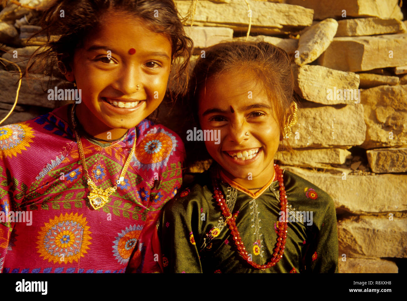 girls from village bahai, kutch, gujrat, india Stock Photo