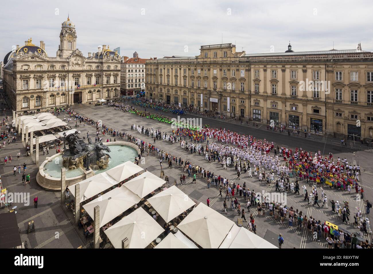 Place Des Terreaux Square In Lyon Stock Photo - Download Image Now - Lyon,  France, Town Hall - Government Building - iStock