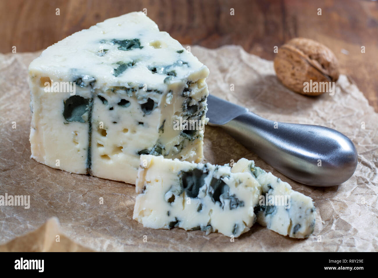 Roquefort, soft French cheese made from sheep milk on south of France
