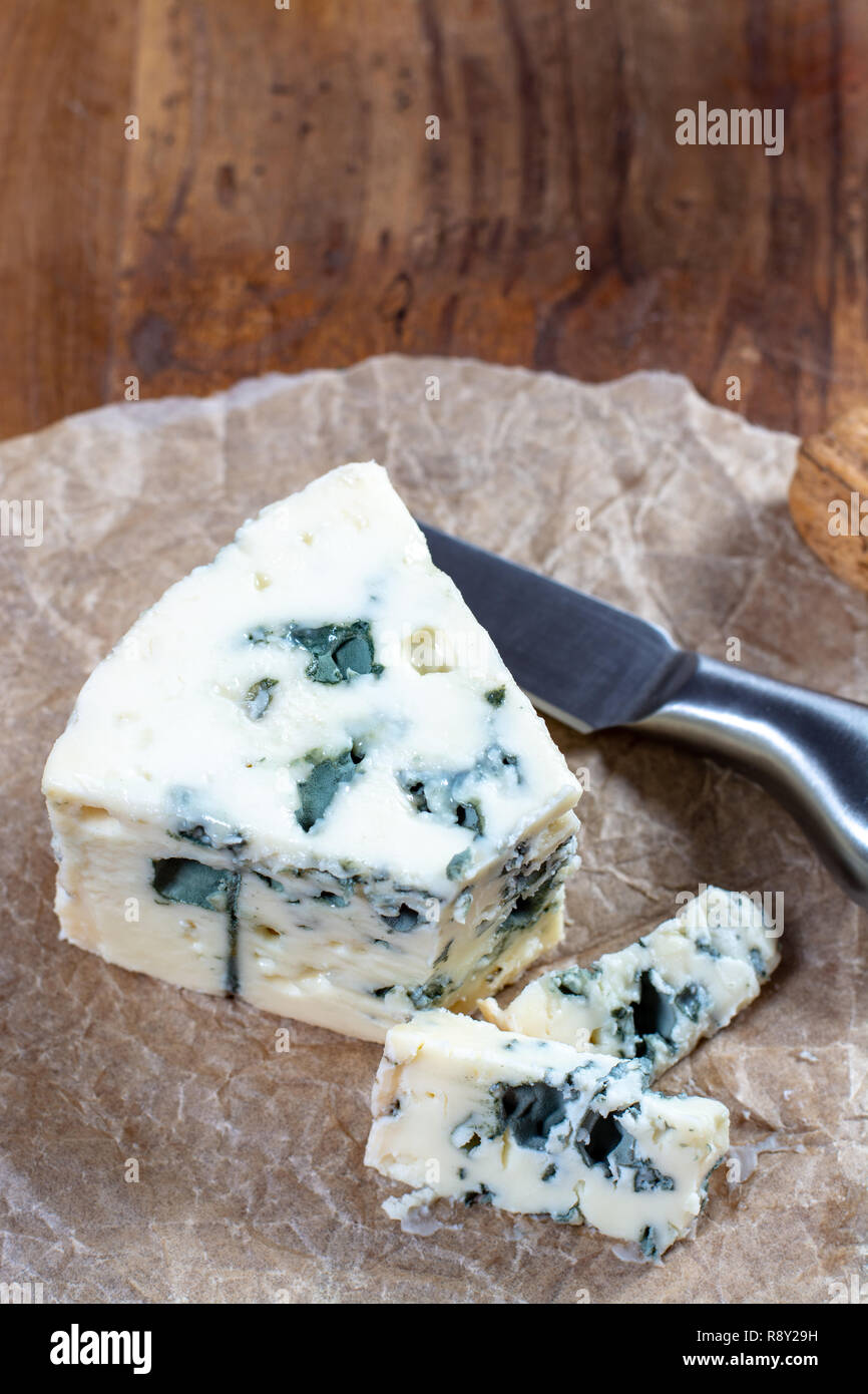 Requefort Roquefort, soft French cheese made from sheep milk on south of France ...