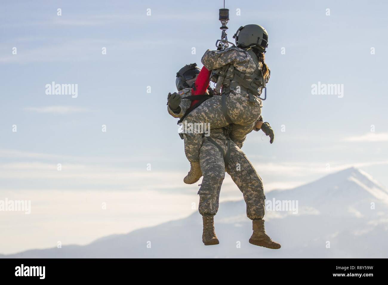 A flight medic, assigned to Multinational Battle GroupEast’s Southern