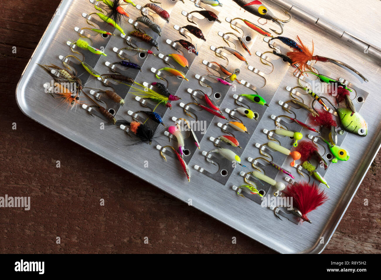 Ice fishing lures and tackle, by James D Coppinger/Dembinsky Photo Assoc Stock Photo