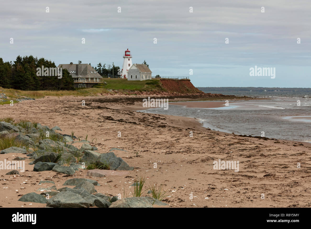 Murray Harbor, and Murray Harbour Range Lighthouse, Prince Edward Island, Canada, by James D. Coppinger/Dembinsky Photo Assoc Stock Photo