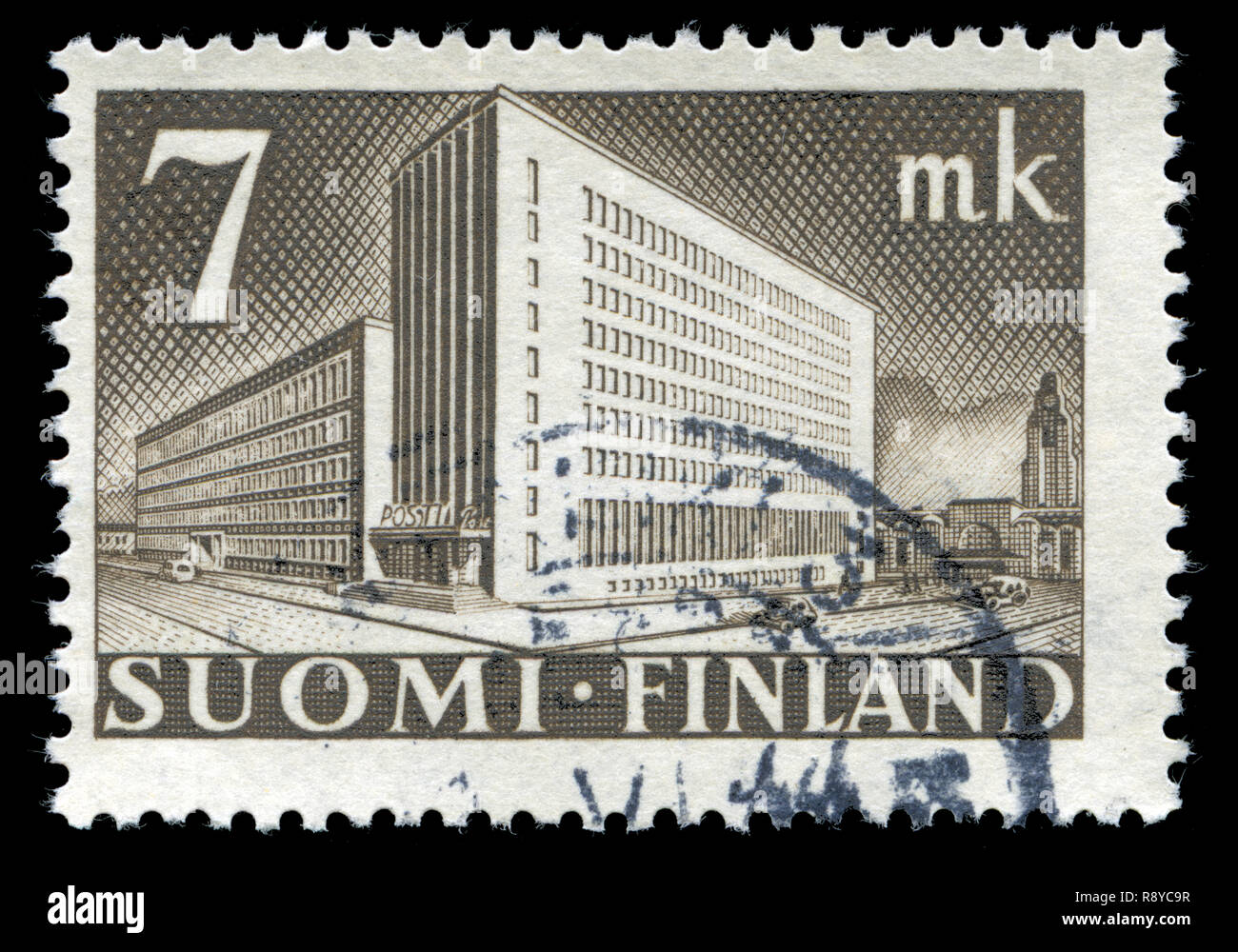 Postage stamp from Finland in the Post Administration Building series issued in 1942 Stock Photo