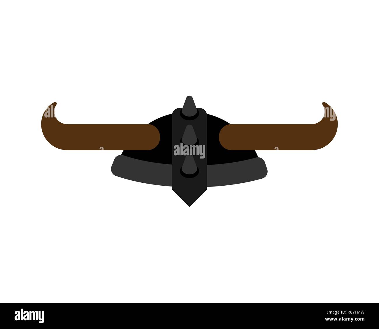 Helmet viking with horns isolated. Helmet barbarian Stock Vector