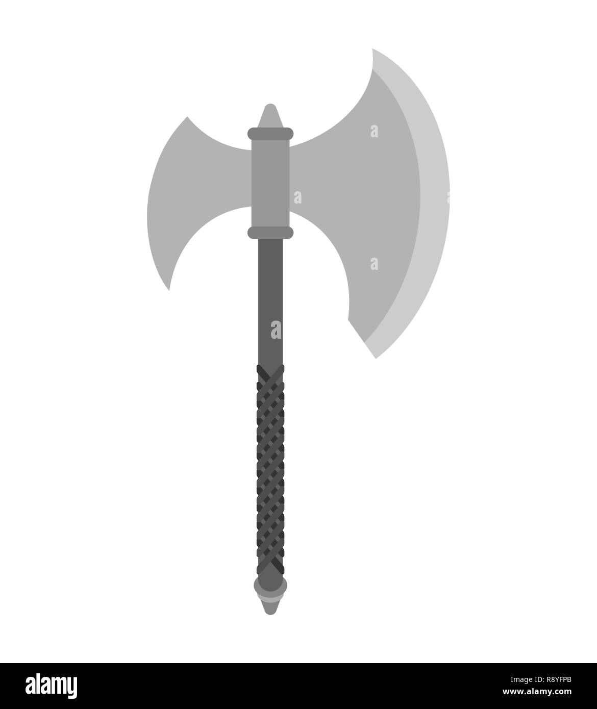 Axe slashing weapons. poleax isolated. Battle ax   Stock Vector