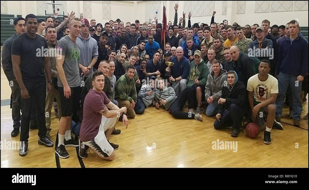 576th Clearance Company poses for a photo after being announced the overall winner of WARHORSE ORG DAY. The company took 1st in Dodgeball, swept the CrossFit competition, and came in 2nd in Basketball. Lastly, PFC Pagan took 3rd overall in the 2CAB 10-miler coming in at 1:12:00. Stock Photo