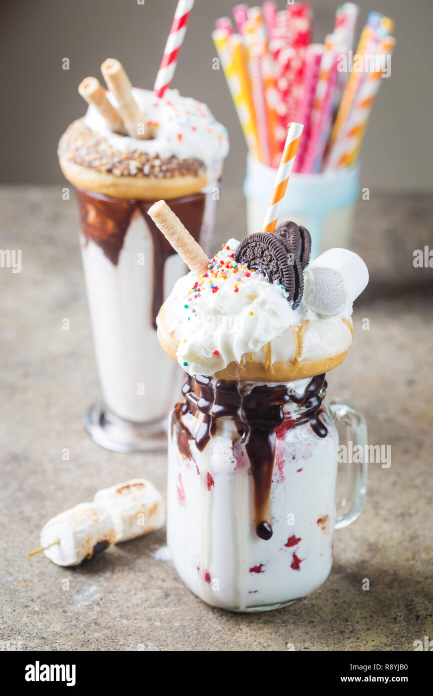Milk Monster Shakes or Freak Shake. Big Crazy Milkshake or Freakshake