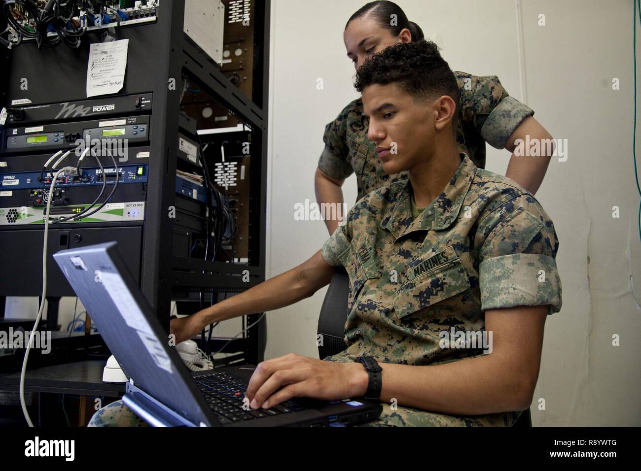 U.S. Marines assigned to the Tactical Switching Operators course