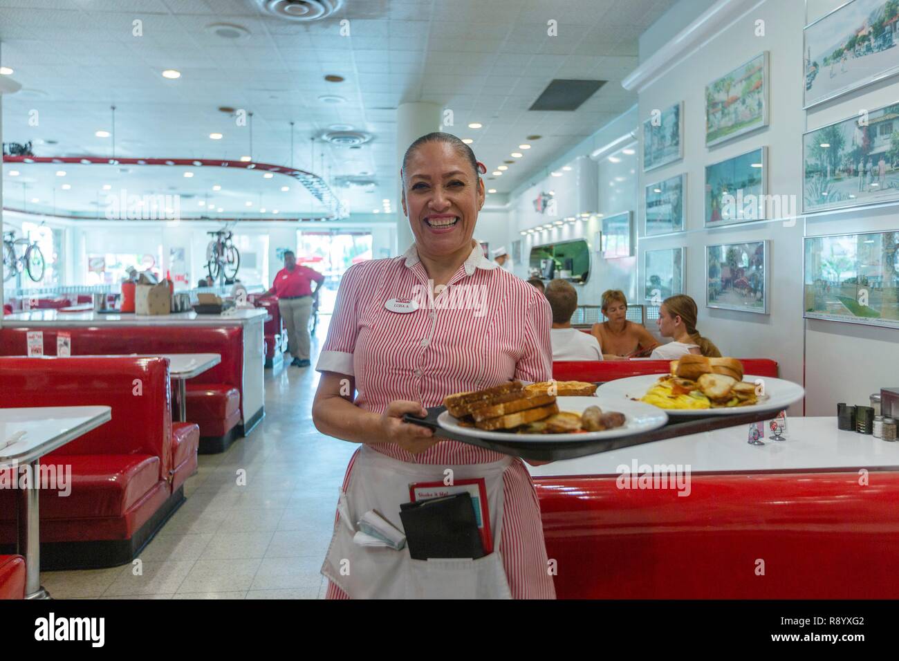 United States, California, Palm Spring inside a typical dinner ruby's Stock Photo Alamy