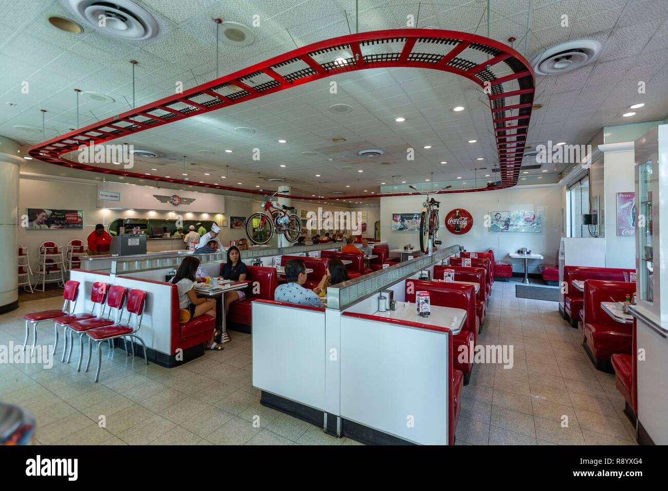 United States, California, Palm Spring inside a typical dinner ruby's Stock Photo Alamy