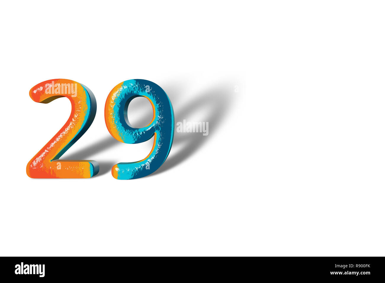 ◆◆ CD 29～Twenty-nine ◆◆ Numeral 29, twenty nine, isolated on white background, 3d