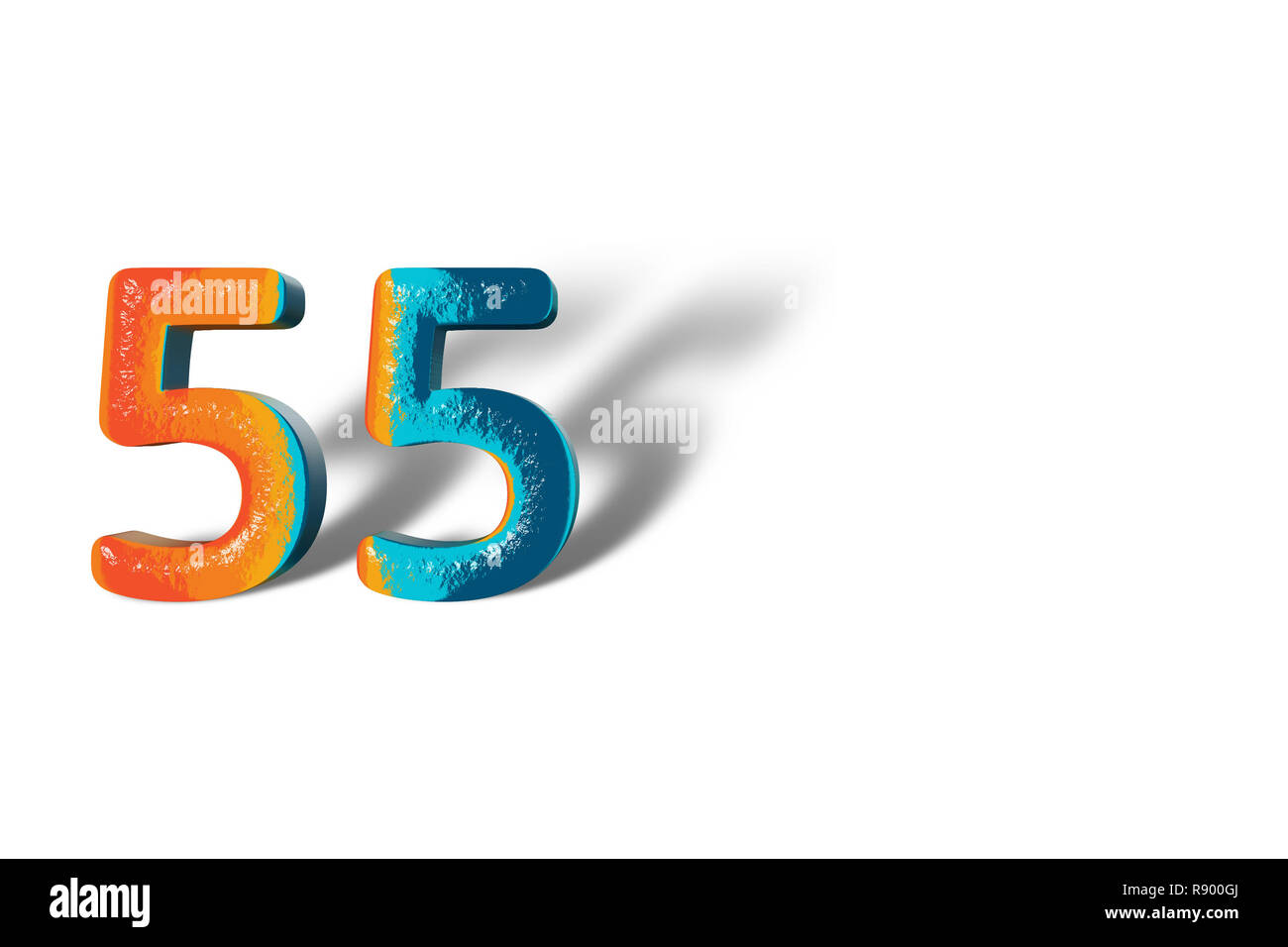 Afvoer Hymne landheer 3D Number 55 fifty five lively colours Stock Photo - Alamy