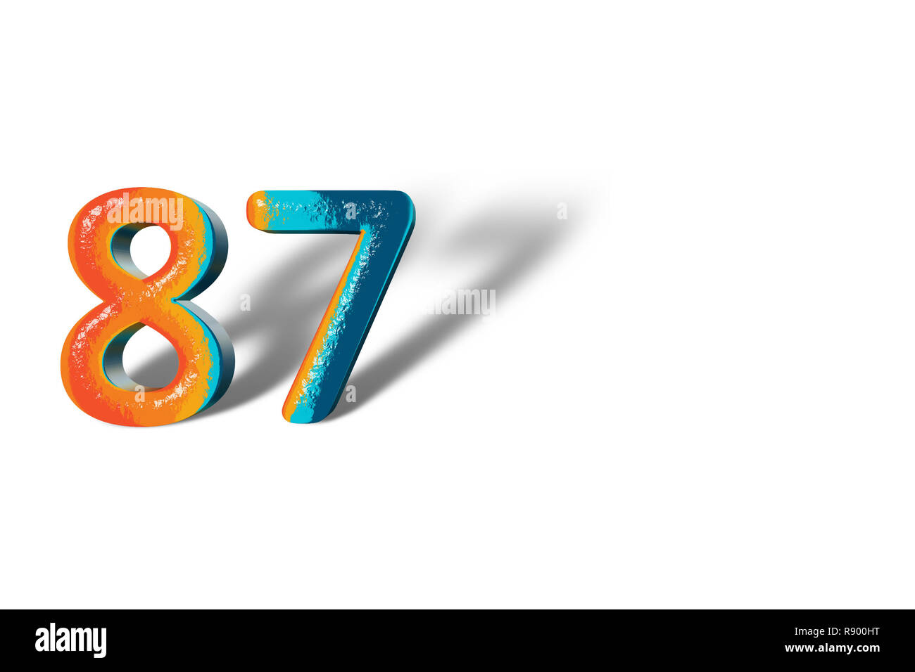 3D Number 87 eighty seven lively colours Stock Photo Alamy