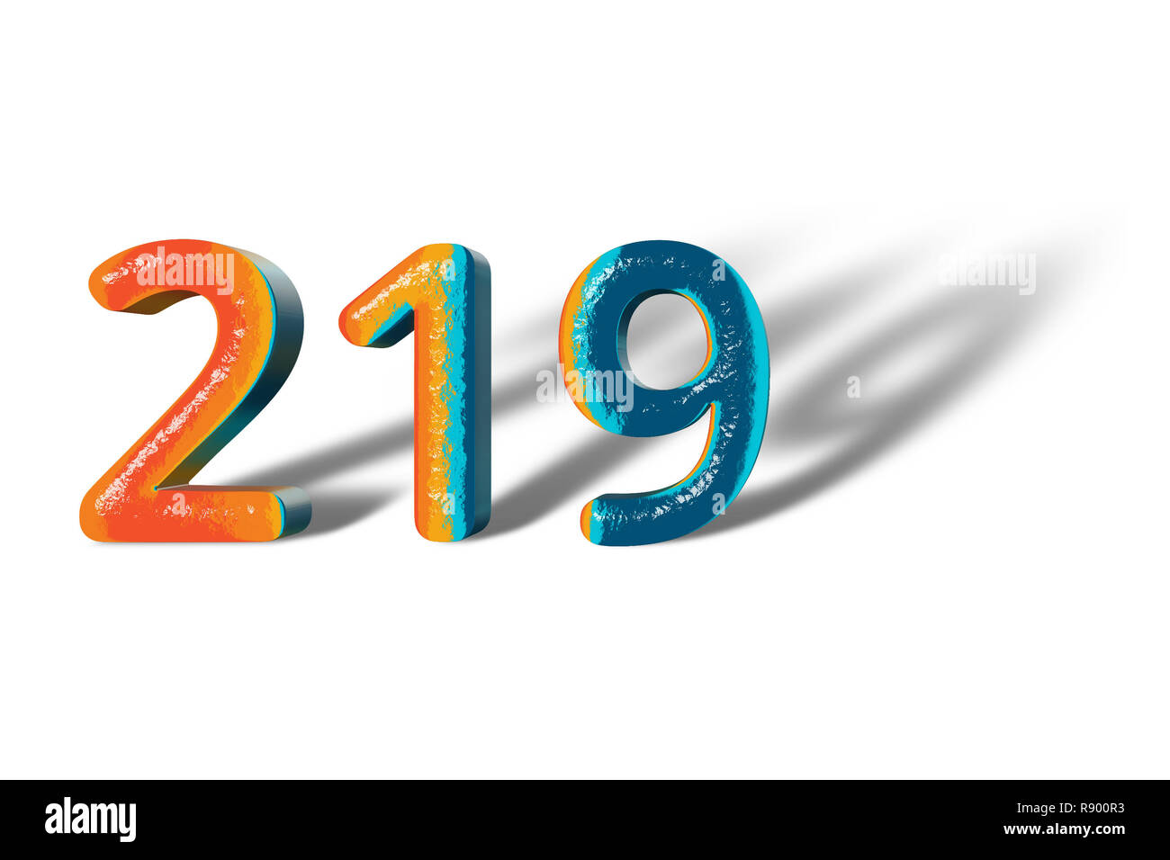 3D Number 219 two hundred lively colours Stock Photo Alamy